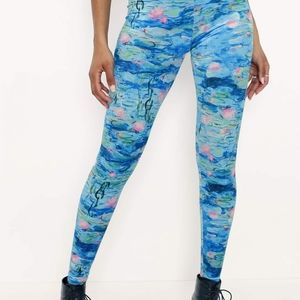 Blackmilk Pink Water Lilies Velvet leggings